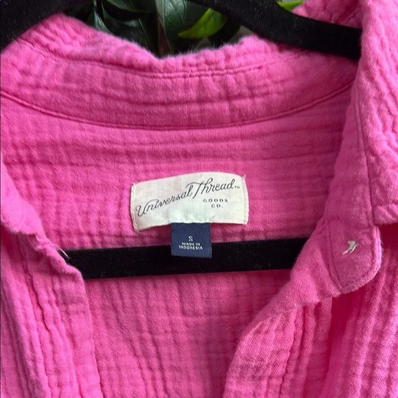 Universal Thread Pink Crop Tie Front Polo Top - Picture 2 of 5